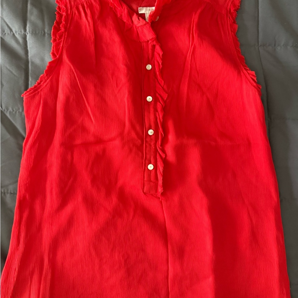 J. Crew Red Sleeveless Blouse